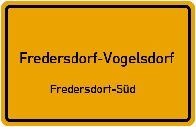 Straßenverzeichnis Fredersdorf-Vogelsdorf Fredersdorf-Süd