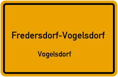 Straßenverzeichnis Fredersdorf-Vogelsdorf Vogelsdorf