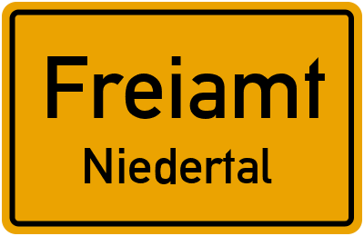 Ortsschild Freiamt Niedertal