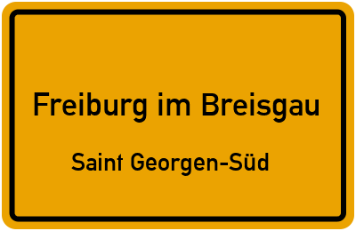 Straßenverzeichnis Freiburg im Breisgau Saint Georgen-Süd