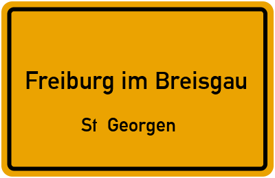 Straßenverzeichnis Freiburg im Breisgau St. Georgen