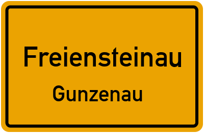 Ortsschild Freiensteinau Gunzenau