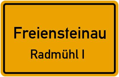 Ortsschild Freiensteinau Radmühl I