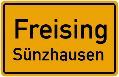 Ortsschild Freising Sünzhausen