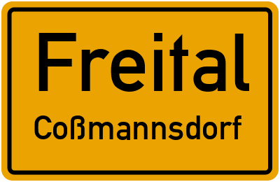 Straßenverzeichnis Freital Coßmannsdorf