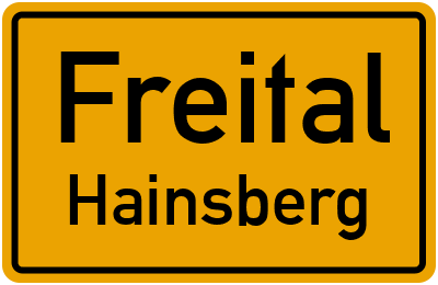 Straßenverzeichnis Freital Hainsberg