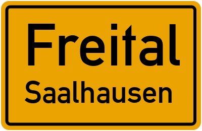 Ortsschild Freital Saalhausen