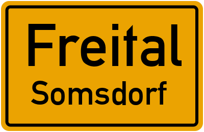 Ortsschild Freital Somsdorf