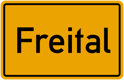Ortsschild von Freital in Sachsen
