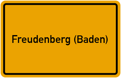 Ortsschild von Stadt Freudenberg (Baden) in Baden-Württemberg