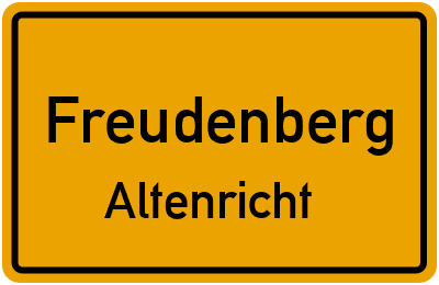 Ortsschild Freudenberg Altenricht