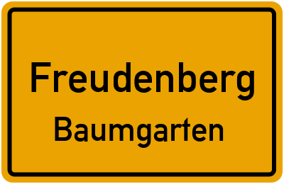 Ortsschild Freudenberg Baumgarten