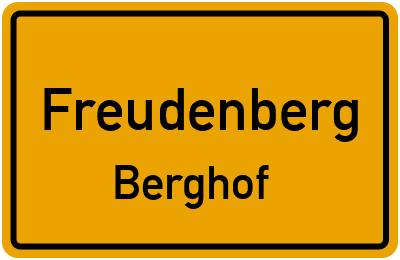 Ortsschild Freudenberg Berghof