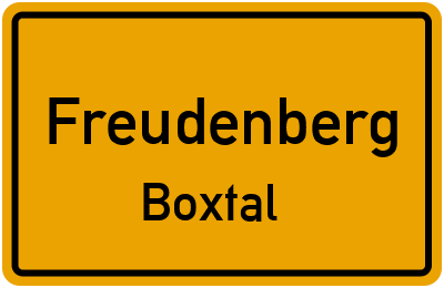 Straßenverzeichnis Freudenberg Boxtal