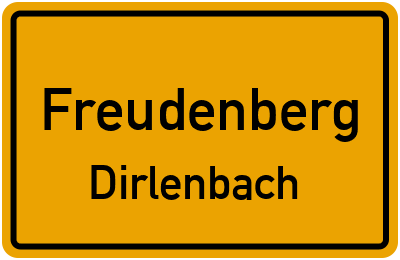 Ortsschild Freudenberg Dirlenbach