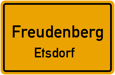 Ortsschild Freudenberg Etsdorf