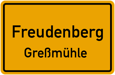 Straßenverzeichnis Freudenberg Greßmühle