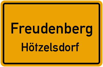 Ortsschild Freudenberg Hötzelsdorf