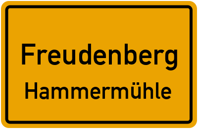 Ortsschild Freudenberg Hammermühle