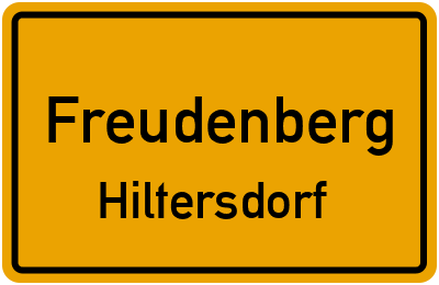 Ortsschild Freudenberg Hiltersdorf