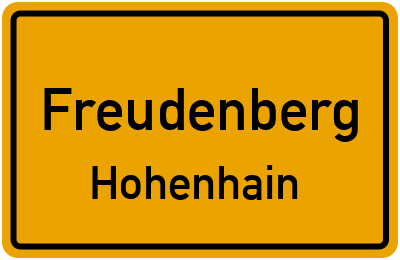 Straßenverzeichnis Freudenberg Hohenhain