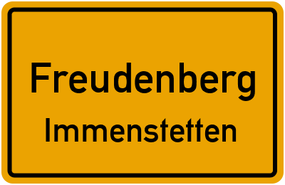 Straßenverzeichnis Freudenberg Immenstetten