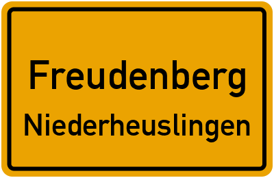 Ortsschild Freudenberg Niederheuslingen