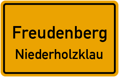 Ortsschild Freudenberg Niederholzklau