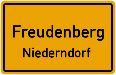 Ortsschild Freudenberg Niederndorf