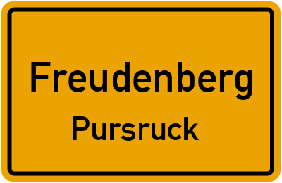 Ortsschild Freudenberg Pursruck