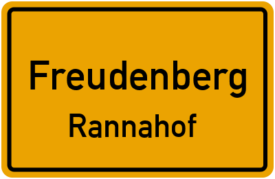 Straßenverzeichnis Freudenberg Rannahof