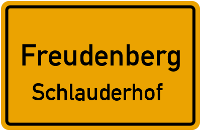 Ortsschild Freudenberg Schlauderhof