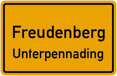 Ortsschild Freudenberg Unterpennading