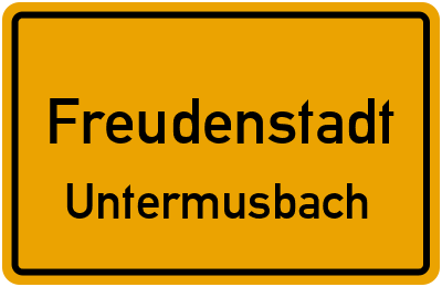 Straßenverzeichnis Freudenstadt Untermusbach