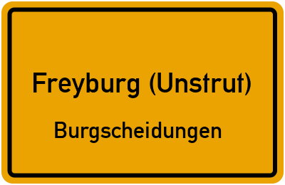 Straßenverzeichnis Freyburg (Unstrut) Burgscheidungen