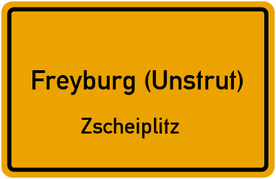 Straßenverzeichnis Freyburg (Unstrut) Zscheiplitz