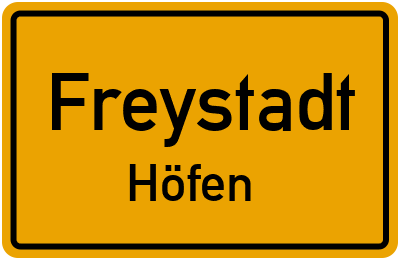 Straßenverzeichnis Freystadt Höfen