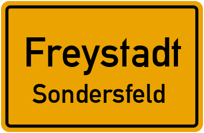 Straßenverzeichnis Freystadt Sondersfeld