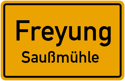 Straßenverzeichnis Freyung Saußmühle