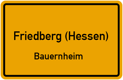 Straßenverzeichnis Friedberg (Hessen) Bauernheim