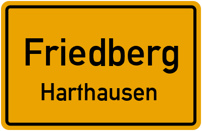 Ortsschild Friedberg Harthausen