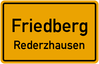 Ortsschild Friedberg Rederzhausen
