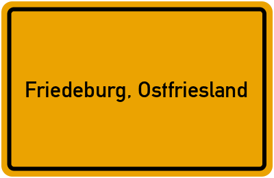 Ortsschild von Gemeinde Friedeburg, Ostfriesland in Niedersachsen