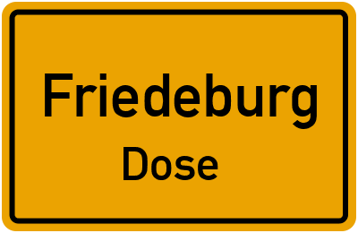 Ortsschild Friedeburg Dose