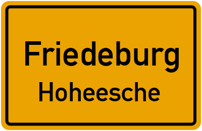 Straßenverzeichnis Friedeburg Hoheesche