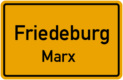Ortsschild Friedeburg Marx
