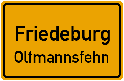 Straßenverzeichnis Friedeburg Oltmannsfehn