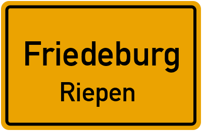 Straßenverzeichnis Friedeburg Riepen