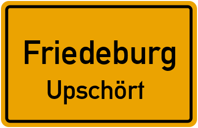 Straßenverzeichnis Friedeburg Upschört