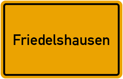 Ortsschild von Gemeinde Friedelshausen in Thüringen